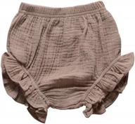 toddler baby girls cotton linen ruffle bloomer shorts diaper cover ayiyo logo