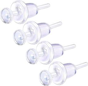 img 4 attached to 💎 Premium 20g Stud Earrings Cartilage Piercings, Set of 4 - Versatile & Flexible Designs