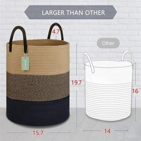 img 3 attached to 🧺 BOSROTY Extra Large Blanket Basket: High Storage & Tall Rope Laundry Basket - XXXL Woven Basket for Toys, Clothes, and More!