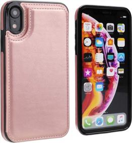 img 3 attached to Protect Your IPhone XR In Style With OT ONETOP'S Premium PU Leather Wallet Case With Card Holder And Kickstand - Rose Gold