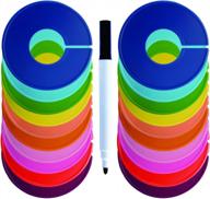20pcs closet dividers clothing rack size hangers w/ marker pen & 10 colors - blank logo