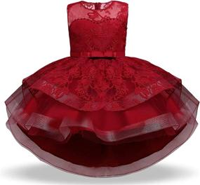 img 4 attached to HNXDYY Birthday Pageant Princess Wedding Girls' Clothing via Dresses