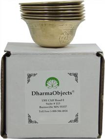 img 1 attached to DharmaObjects Тибетские буддийские 7 чаш для подношения воды из латуни диаметром 2 дюйма
