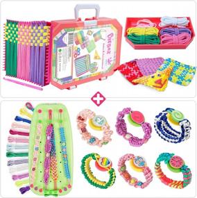 img 4 attached to Creative Girls DIY Bundle: Potholder Loom Weaving Kit And Friendship Bracelet Making Set - Perfect Christmas And Birthday Gifts For Girls Ages 6-12