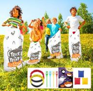 halloween fun and games kit: 18-pack potato sack race bags with three legged bands, spoon race and outdoor carnival games for kids - thinkmax logo