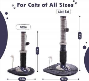 img 3 attached to Sturdy Double Base Plate Cat Scratching Post With Self-Groomer - Perfect Kitten Scratching Posts For Indoor Cats - Jaoul 21