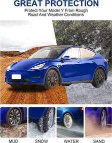 img 3 attached to 🚗 10-Pack of Tesla Model Y Mud Flaps 2022 - Compatible with 2022, 2021, and 2020 Tesla Model Y - Mud Flaps and Accessories Set - 4PC Model Y Door Handle Cover Sticker - 2PC Tesla Camera Turn Signal Cover