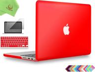 матовый жесткий чехол с крышкой для клавиатуры и защитной пленкой для экрана — совместим с macbook pro (15 дюймов retina, середина 2012/2013/2014/середина 2015), модель a1398 (без cd-rom/без сенсорной панели) — стильный красный от ueswill логотип