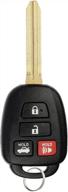 replacement keyless entry remote car key fob with transponder for corolla camry, uncut ignition key blank - keylessoption hyq12bel compatible logo