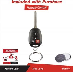 img 3 attached to Replacement Keyless Entry Remote Car Key Fob With Transponder For Corolla Camry, Uncut Ignition Key Blank - KeylessOption HYQ12BEL Compatible