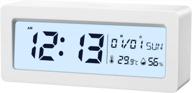 проекционные часы amir с fm-радио и большим цифровым светодиодным дисплеем для спальни | экран с регулируемой яркостью, таймер сна, повтор, usb-порт для зарядки, резервный аккумулятор на случай перебоев в подаче электроэнергии логотип