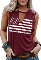 women's patriotic tank tops with american flag graphic for 4th of july - umsuhu logo