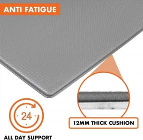 img 1 attached to OPUX Anti Fatigue Kitchen Floor Mat, Reversible Cushioned Memory Foam Kitchen Rug Pad, Waterproof Non-Slip Padded Comfort Standing Mat For Office Laundry Home, 32X17 (Marble Gray)