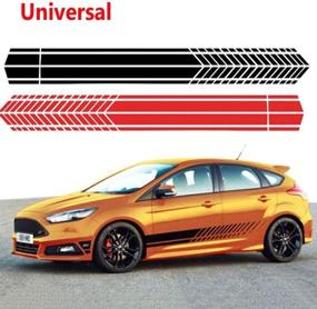 img 3 attached to Red i-VIVIAN Universal Sports Racing Stripe Stickers for Car Door - Auto Truck Body Decals