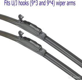 img 3 attached to ATTKE Premium All Season J/U Hook Wiper Blades - 22" + 22" Front Windscreen, OEM Quality, Durable (Pack of 2)