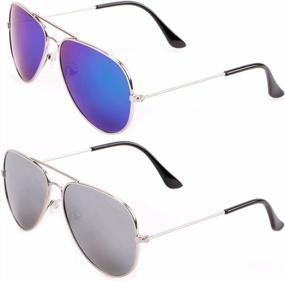 img 4 attached to UV Protection Aviator Sunglasses For Kids Ages 2-9 - Perfect Gift For Little Girls And Boys!