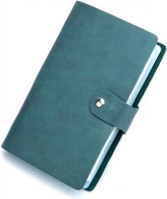 img 4 attached to Boshiho Leather Credit Card Holder Business Card Case Book Style 90 Count Name ID Card Storage Book - Peacock Green