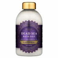 органическая соль для ванн с лавандой от bokek - соль мертвого моря, ароматизированная сертифицированным эфирным маслом, банка 20 унций логотип