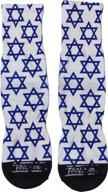 get socked in style: all over print stars of david jewish crew socks in your size logo