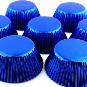 img 3 attached to Shine On With Eoonfirst Navy Blue Foil Metallic Cupcake Liners - 198 Pcs For Perfect Baking!
