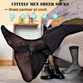 img 3 attached to Stay Cool And Stylish This Summer With 5-Pack Men'S Silk Sheer Dress Socks