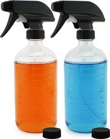 img 4 attached to 🌾 Cornucopia 16-Ounce Clear Glass Spray Bottles (2-Pack) with Measurements | Multi-Function Graduated Markings Sprayer Set with Heavy Duty 3-Setting Sprayers in Mist, Stream, and OFF