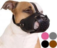 genuine leather basket muzzle for pitbulls and staffordshire terriers in black by collardirect logo