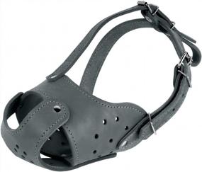 img 1 attached to Genuine Leather Basket Muzzle For Pitbulls And Staffordshire Terriers In Black By CollarDirect