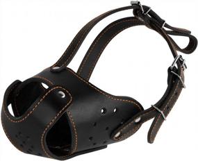 img 2 attached to Genuine Leather Basket Muzzle For Pitbulls And Staffordshire Terriers In Black By CollarDirect