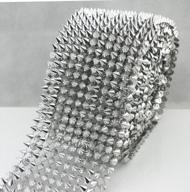 aeaoa 1 yard silver sew stitch on pointed spike stud cone flatback punk rock trim mesh bead craft: enhance your diy projects with edgy silver studs! logo