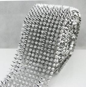 img 3 attached to AEAOA 1 Yard Silver Sew Stitch On Pointed Spike Stud Cone Flatback Punk Rock Trim Mesh Bead Craft: Enhance Your DIY Projects with Edgy Silver Studs!
