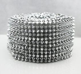 img 1 attached to AEAOA 1 Yard Silver Sew Stitch On Pointed Spike Stud Cone Flatback Punk Rock Trim Mesh Bead Craft: Enhance Your DIY Projects with Edgy Silver Studs!