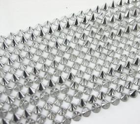 img 2 attached to AEAOA 1 Yard Silver Sew Stitch On Pointed Spike Stud Cone Flatback Punk Rock Trim Mesh Bead Craft: Enhance Your DIY Projects with Edgy Silver Studs!