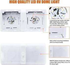 img 1 attached to Facon 12V LED RV Interior Light Fixtures: On&amp;Off Switch, Warm White, Double Dome Under Cabinet Light - Ideal for RVs, Motor-Homes, Campers, Caravans, Trailers, Boats