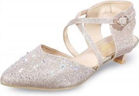 img 4 attached to Silver Gold Black IDIFU Women'S Sequins Wedding Kitten Heel Shoes - Perfect For Bridal Dances!