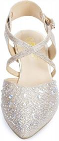 img 2 attached to Silver Gold Black IDIFU Women'S Sequins Wedding Kitten Heel Shoes - Perfect For Bridal Dances!