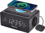 g keni dual alarm clock with 10w fast wireless charging, bluetooth, fm radio & more - perfect for bedroom or office desk! logo