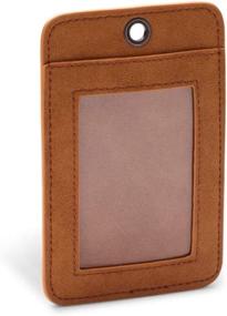 img 3 attached to Leather ID Badge Holder Wallet, Slim Front Pocket Wallets