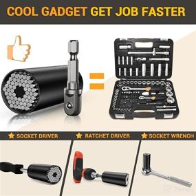 img 1 attached to Ultimate Universal Socket Tool Gift for Men - Top Christmas Stocking Stuffers Gadgets, Grip Super Socket Set with Power Drill Adapter 7-19MM, Perfect Birthday Gifts for Men, Women, Dad, Him, Husband