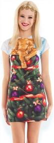 img 1 attached to Women'S Photo-Realistic Ugly Christmas Sweater T-Shirt Dress" With 3D Effect