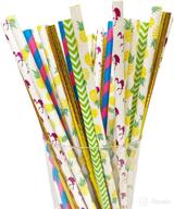 🍹 hawaiian luau party paper straw set - 125 straws for a charmed celebration logo