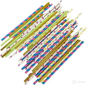 img 3 attached to 🍹 Hawaiian Luau Party Paper Straw Set - 125 Straws for a Charmed Celebration