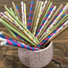 img 2 attached to 🍹 Hawaiian Luau Party Paper Straw Set - 125 Straws for a Charmed Celebration