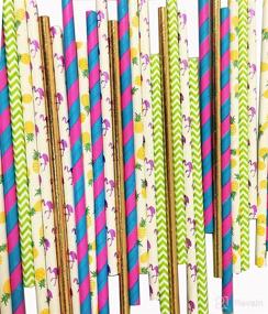 img 1 attached to 🍹 Hawaiian Luau Party Paper Straw Set - 125 Straws for a Charmed Celebration