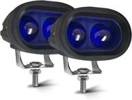 🔵 enhance safety with 20w motorcycle led lights blue fog driving lights - heavy duty led work light (pack of 2) логотип