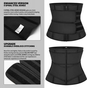 img 3 attached to Women'S Latex Workout Waist Trainer Corset With Double Straps X-Shape Faja Trimmer Belt By KIWI RATA