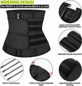 img 1 attached to Women'S Latex Workout Waist Trainer Corset With Double Straps X-Shape Faja Trimmer Belt By KIWI RATA