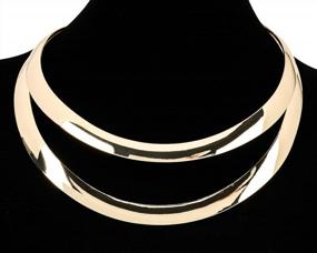 img 2 attached to Women'S Stainless Steel Gold/Silver Choker Collar Necklace Statement Bib Open African Jewelry