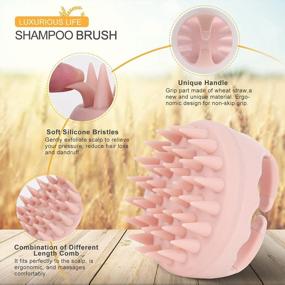 img 3 attached to Soft Silicone Hair Scalp Massager Shampoo Brush - Pink Hair Washing Exfoliator And Dandruff Remover For Thick, Curly, Wet Or Dry Hair Of Women, Men And Kids - AIMIKE Head Scrubber For Best Results