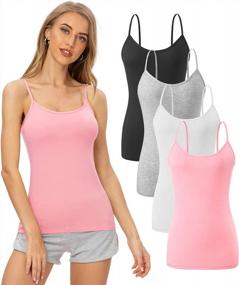 img 4 attached to AMVELOP Women's Adjustable Spaghetti Strap Tank Top Camisole - Enhance Your Style and Comfort with Camisoles